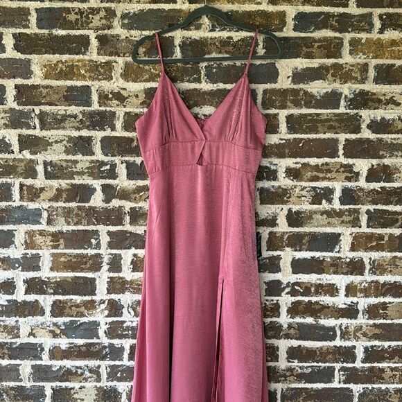 NWT Lulus Endless Elegance Marsala Satin Sleeveless Maxi Dress Size Large - Picture 3 of 11